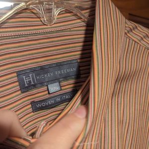 Made in Italy-Orange Stripe button up